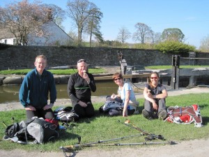 A well-earned ice cream break 15 miles into our first group practice walk